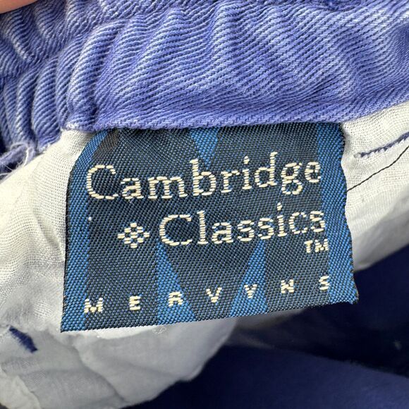 CAMBRIDGE CLASSICS Vintage Blue Purple 7" Inseam Dad Shorts Size 34 - Picture 3 of 4